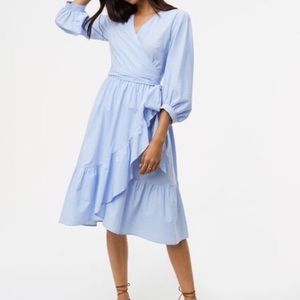 Loft Striped Midi Wrap Dress